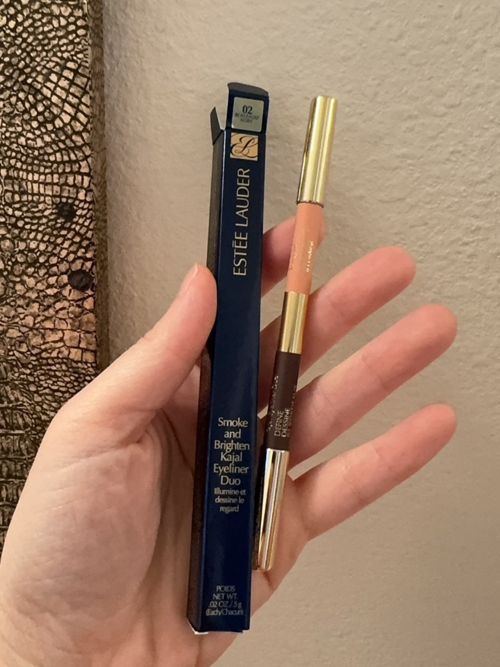 Estée Lauder Smoke & Brighten Kajal Eyeliner Duo 02 BORDEAUX / IVORY, New In Box